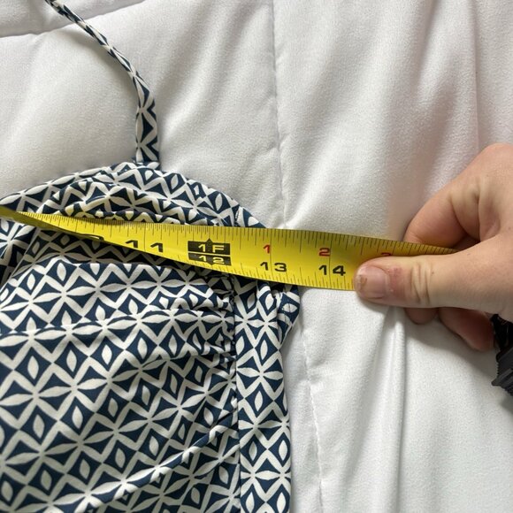 Anne Cole Swimwear Swimsuit One Piece Womens Size 12 Bandeau Halter Blue Summer - Picture 6 of 10